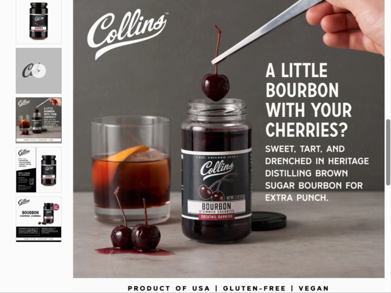 Collins - Bourbon Cherries